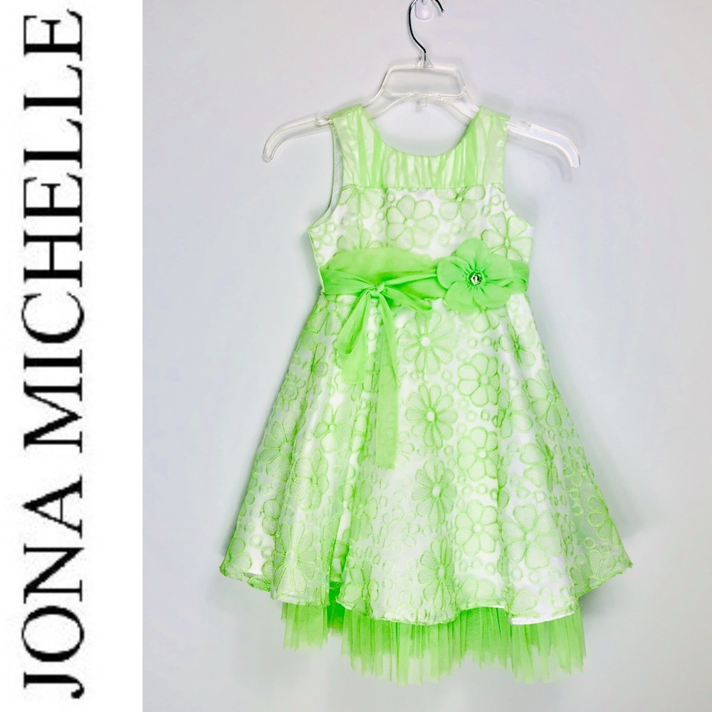 Jona Michelle Green Floral Dress